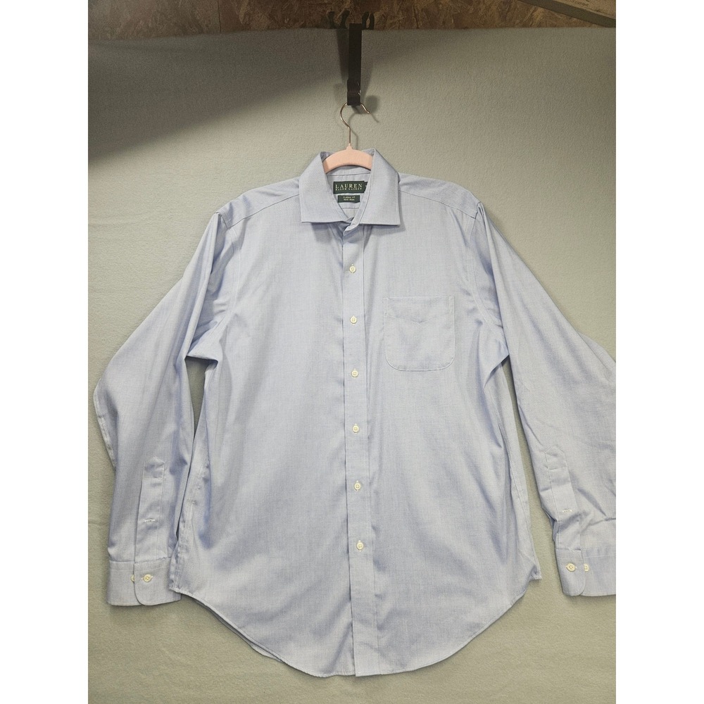 Lauren Ralph Lauren Mens 16 34/35 Light Blue Classic Fit Non Iron Dress Shirt